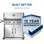 Rogue® PRO-S 625 Natural Gas Grill with Infrared Side and Rear Burners, Stainless Steel