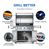 Rogue® PRO-S 625 Natural Gas Grill with Infrared Side and Rear Burners, Stainless Steel