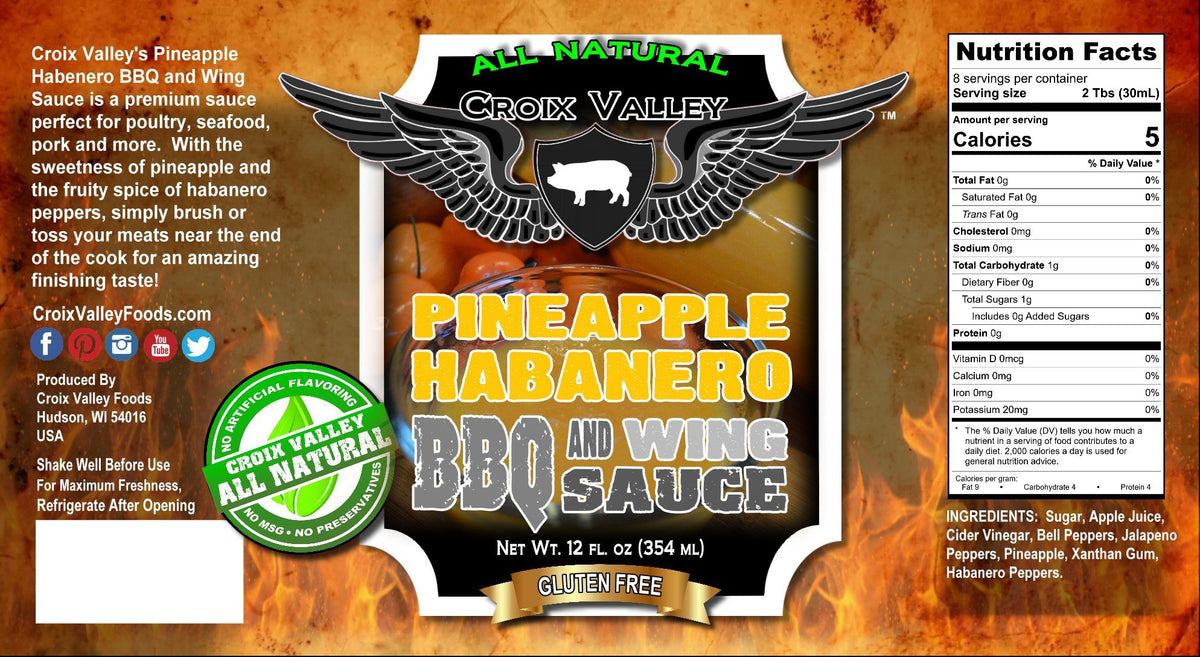 Pineapple Habanero BBQ & Wing Sauce Signature Backyard & BBQ Inc