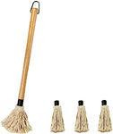 18" Wooden Basting BBQ Mop with 3 replacement heads